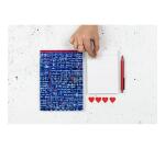 Le Mur des Je t'aime, Bloc entoilé entête A6 10,5x14,8 cm, 70 feuillets, ligné