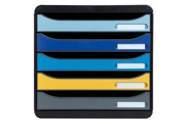 Cassettiera Big Box Plus 5 cassetti Bee Blue - Colori assortiti