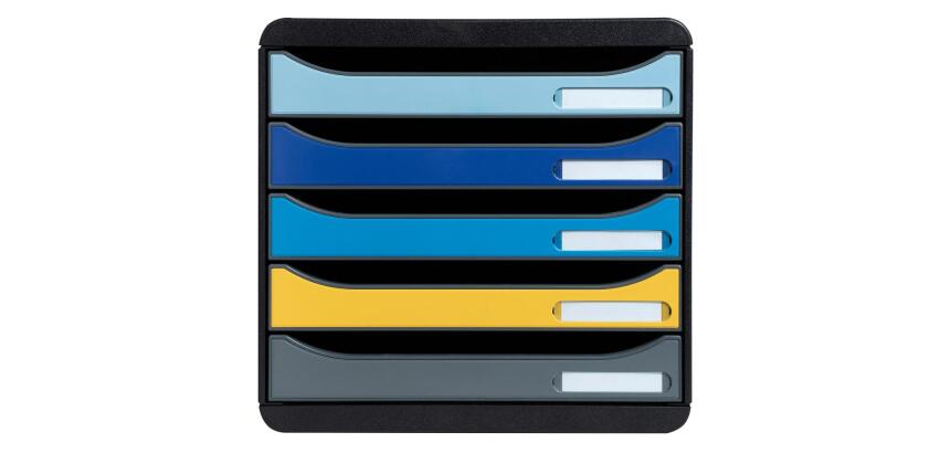 Cassettiera Big Box Plus 5 cassetti Bee Blue - Colori assortiti