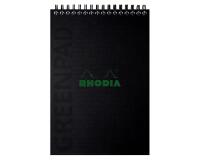 Greenpad bloc à reliure intégrale recyclé et recyclable en carte souple 350 g/m2 - A5+ 16x21 cm 80 feuillets Ligné - Papier Clairefontaine recyclé 90 g/m2 - Noir - New - Noir