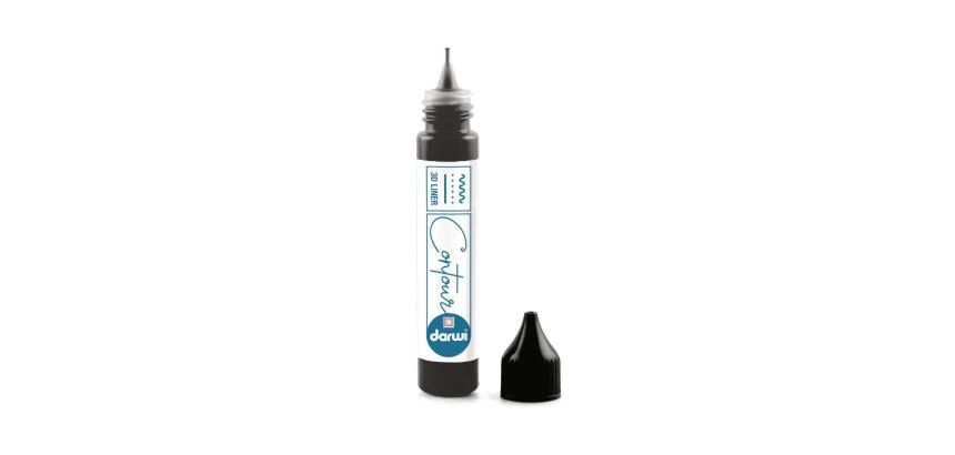 DARWI Contour 3D 30 ml Peinture sur Verre - Noir