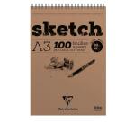 Sketch bloc spiralé 100F A3 90g - Blanc
