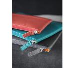 Rhodiarama pochette zippée en simili cuir - taille L (21x28 cm) - Paon