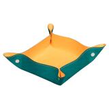 Rhodiarama vide-poche réversible simili cuir italien 12x12x4,5 cm - Paon