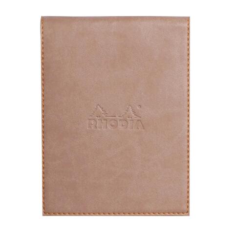 Rhodiarama porte-bloc avec porte-crayon + bloc N°12 petits carreaux 5x5 - Taupe