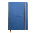 Rhodiarama hardcover notitieboek A5, 96 blad gelijnd ivoorkleurig papier van 90g, sluiting met elastiek - Sapphire