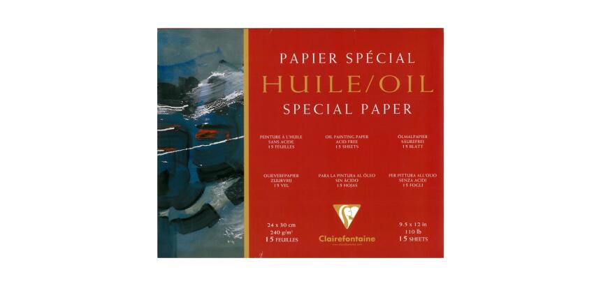 Papier Huile bloc collé 4 côtés 15F 24x30cm 240g