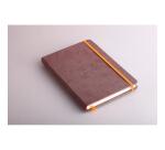 Rhodiarama carnet rembordé rigide A5 192 pages ligné papier ivoire 90g fermeture élastique - Chocolat