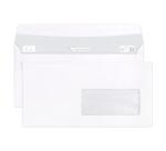Boite de 500 Enveloppes Blanches DL-110x220mm - Auto-Adhésives - 90g/m2 - Fenêtre PET 45x100 (position 20/20) - Blanc