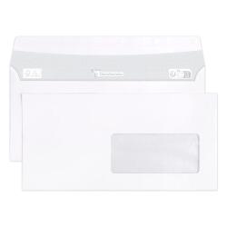 Boite de 500 Enveloppes Blanches DL-110x220mm - Auto-Adhésives - 90g/m2 - Fenêtre PET 45x100 (position 20/20) - Blanc