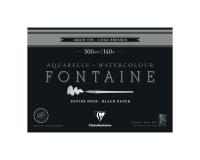 Fontaine Noir bloc collé 4 côtés 15F 26x36cm 300g grain fin