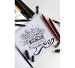 Rhodia Touch Mixed Media Book, papier Paint'On extra-blanc 250g - A4 portrait, 40 pages - Noir