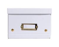 Boîte de rangement à plat carton 20x26x15cm Néo Déco - Blanc