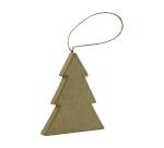Sapin plat à suspendre 8cm - Kraft