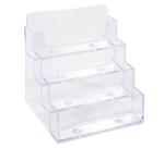 Distributeur de cartes de visite 4 cases - Cristal