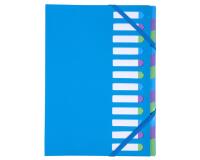 Trieur rigide HARMONIKA® Campus Neon dos extensible 12 compartiments - Bleu