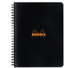 Notebook Rhodia Classic reliure intégrale 16x21 cm 160 pages petits carreaux 5x5 détachables 80g - Noir