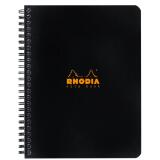 Notebook Rhodia Classic reliure intégrale 16x21 cm 160 pages petits carreaux 5x5 détachables 80g - Noir