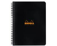 Notebook Rhodia Classic reliure intégrale 16x21 cm 160 pages petits carreaux 5x5 détachables 80g - Noir