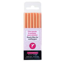 6 bâtons de cire nacrée pour pistolet - orange