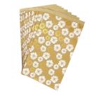 Sachet de 50 pochettes kraft, 24x35+6cm, fleurs - Blanc