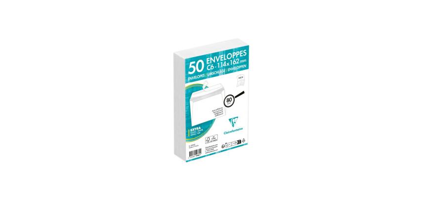 Adheclair 114x162mm envelope 80gsm peel and seal packed 50s - White