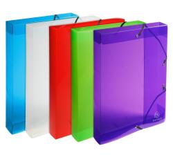 Boite de classement Exabox Dos 40mm Polypropylène Crystal Colours - A4 - Couleurs assorties