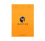 Bloc de bureau Master agrafé en-tête A6 100 feuilles petits carreaux 70 g - Orange