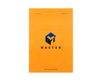 Bloc de bureau Master agrafé en-tête A6 100 feuilles petits carreaux 70 g - Orange