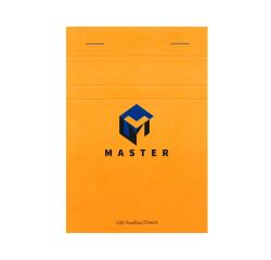 Bloc de bureau Master agrafé en-tête A6 100 feuilles petits carreaux 70 g - Orange