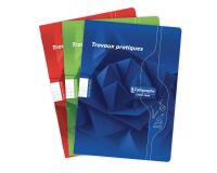 Cahier Travaux Pratiques piqué 7000 A4 96 pages grands carreaux 70 g + uni 90 g - Assortis