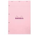 Rhodia Couleur Pad - No.20 - 21 x 21.8 cm - 5 x 5 Ruling - 80 Sheets - Top Stapled - Pink