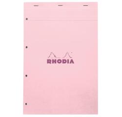 Rhodia Couleur Pad - No.20 - 21 x 21.8 cm - 5 x 5 Ruling - 80 Sheets - Top Stapled - Pink