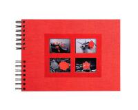 Exacompta - Cod. 16245E - 1 Album foto spiralato per 100 foto - 50 pagine nere - PASSION - 32x22cm - Rosso