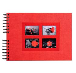 Exacompta - Cod. 16245E - 1 Album foto spiralato per 100 foto - 50 pagine nere - PASSION - 32x22cm - Rosso