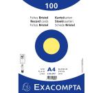 Paquet 100 fiches sous film - bristol uni non perforé 210x297mm