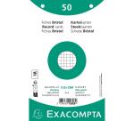 Paquet 50 fiches sous film - bristol quadrillé 5x5 perforé 125x200mm - Blanc