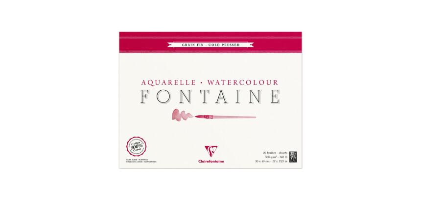 Fontaine bloc collé 4 côtés 25F 30x40cm 300g grain fin