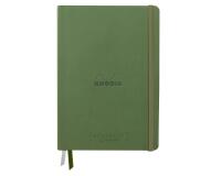 Rhodiarama Goalbook Creation rembordé rigide A5 100p papier lavis technique blanc uni 200g avec élastique - Sauge