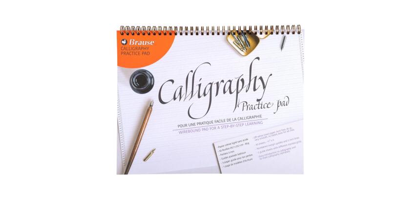 Bloc de calligraphie d'apprentissage A4+, FRANCAIS/ANGLAIS - crème