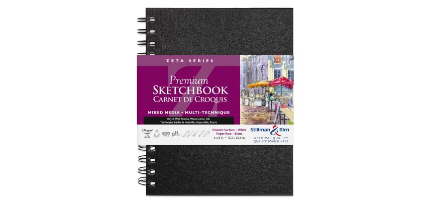 Zeta Series carnet spiralé 25F 15,2x20,3cm 270g - Blanc