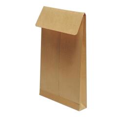 Boite de 125 Pochettes Kraft Armé Brun 24-260x330 mm avec Soufflet de 30 mm - Auto-Adhésives - 130g/m2 - Brun