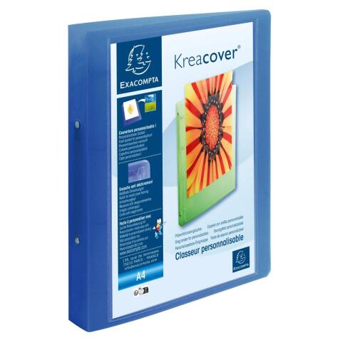 Classeur 2 anneaux plastifié Exacompta Kreacover® personnalisable A4 maxi - Dos 4 cm couleurs assorties