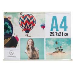 Espositore da tavolo inclinato orizzontale A4 - Cristallo