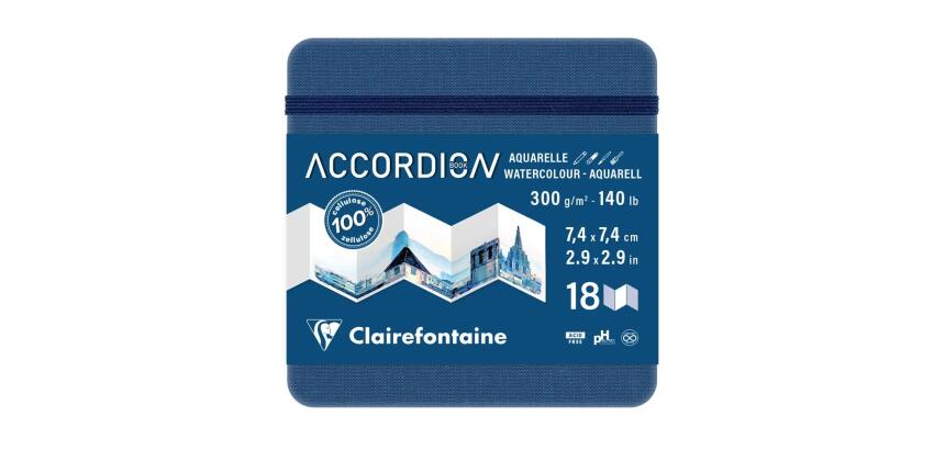 Accordion Book carnet accordéon 9F 7,4x7,4cm 300g - Bleu