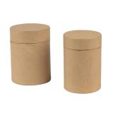 Lot de 2 boîtes à thé avec couvercle refermable - Kraft