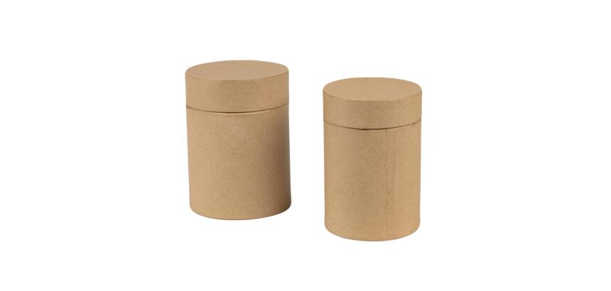 Lot de 2 boîtes à thé avec couvercle refermable - Kraft