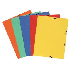 Chemise à élastique sans rabat carte lustrée 350gm2 - A4 - Couleurs assorties