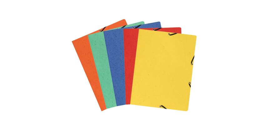 Chemise à élastique sans rabat carte lustrée 350gm2 - A4 - Couleurs assorties