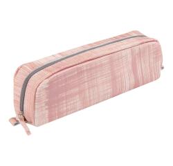 CUIR TEINTE trousse rectangulaire 21 x 4 x 6 cm - Saumon brossé